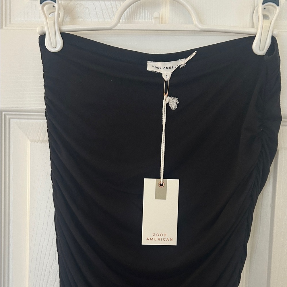 Good American Black Strapless Dress